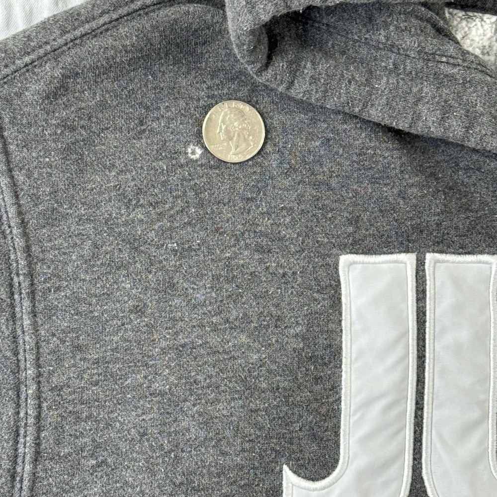 Nike Just Do It Hoodie Sweatshirt Size Medium Gray Pullover Swoosh - READ Flawed - Picture 12 of 12